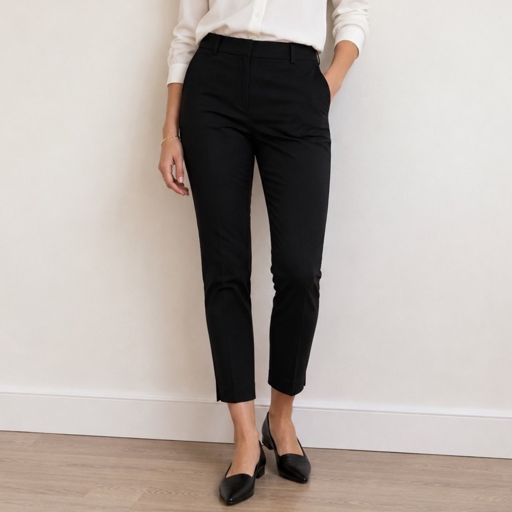 Crown & Ivy Black Stretch Ankle Pants 12 Skinny Slim Career Trousers Officecore